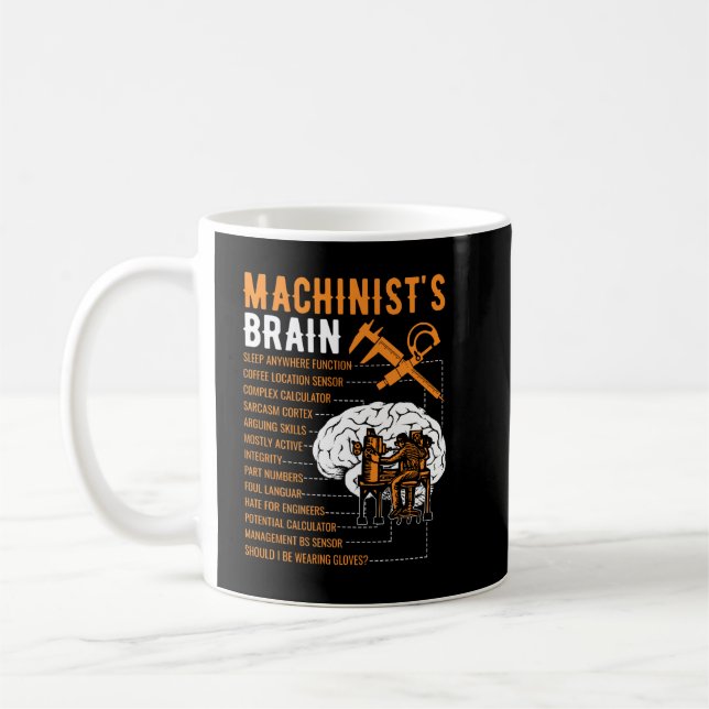 Mug Drôle cadeau Machiniste - Cerveau Machiniste (Gauche)