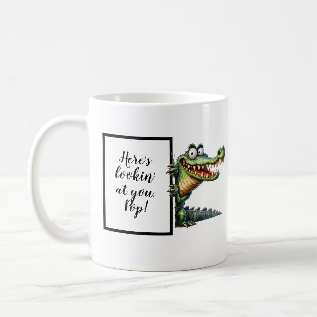 Mug Drôle cadeau papa avec un alligator drôle et décal (Gauche)