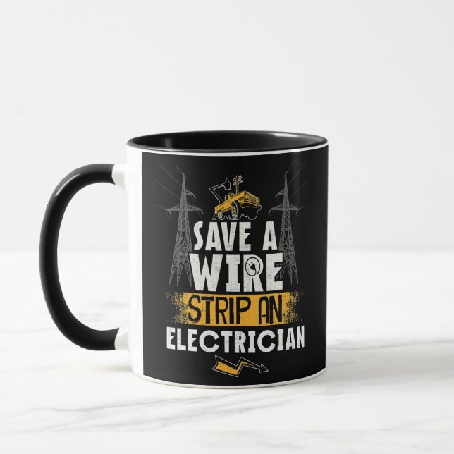 Mug Drôle Cadeaux d'électriciens (Gauche)