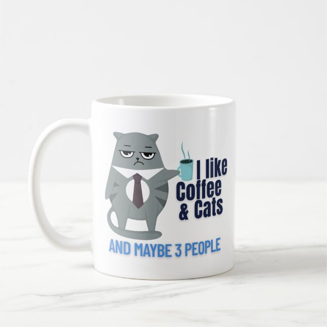 Mug Drôle café et citations des gens (Gauche)