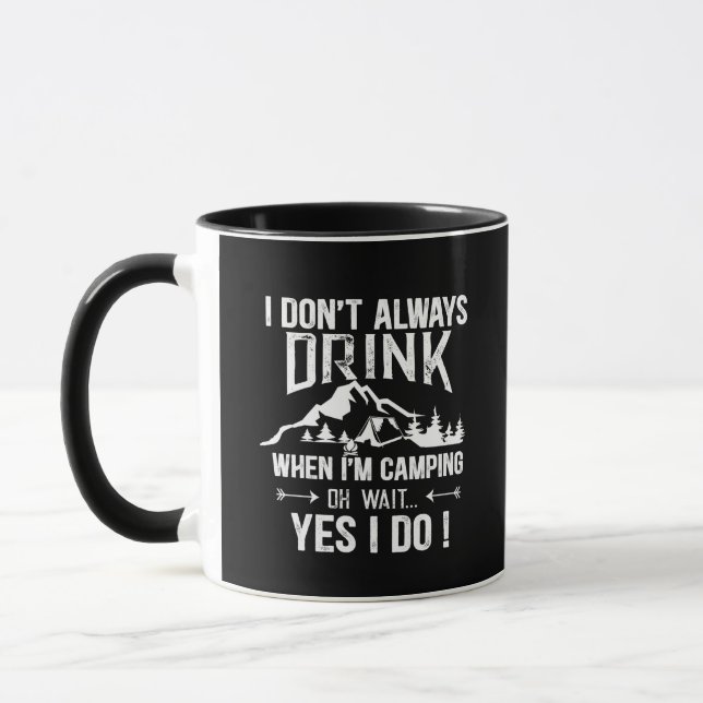 Mug Drôle camper et boire des paroles (Gauche)