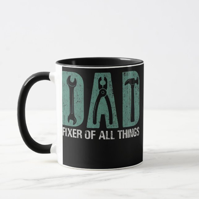 Mug Drôle Carpenter Woodworker Handyman Papa Fixateur  (Gauche)