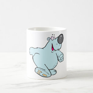 Mug Drôle Carton Polaire Ours Bleu Maigre Caractère Bl