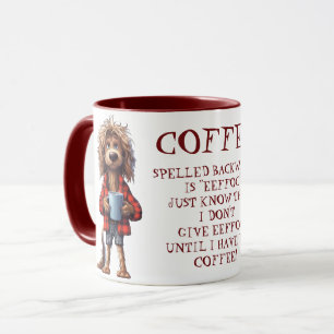 Mug Drôle Cartoon Café Chien épelé à l'envers
