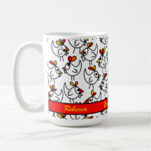 Drôle Cartoon Poulets Motif Personnalisé