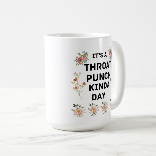 Mug drôle C'est un coup de poing à la gorge (Devant droit)