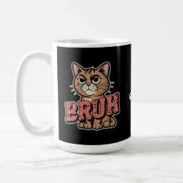 Mug Drôle Chat Bruh mème graphique Humour Amoureux des