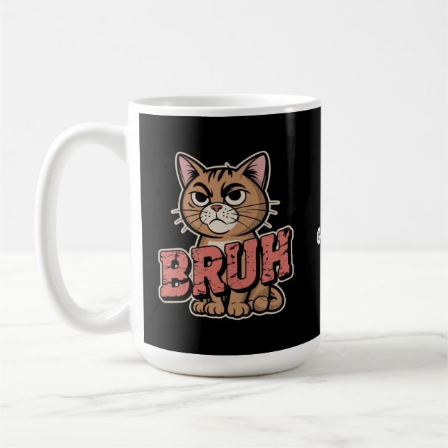 Mug Drôle Chat Bruh mème graphique Humour Amoureux des (Gauche)