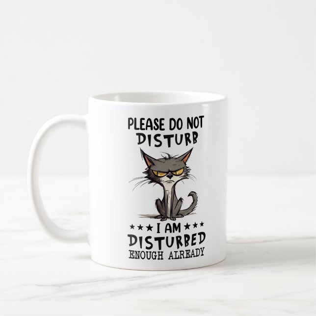 Mug Drôle Chat Grumpy Dit (Gauche)