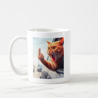 Mug Drôle Chat Moyen Doigt Hilarious Chat Dans La Voit