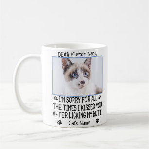 Mug drôle Cher chat , photo et nom du chat personnalis