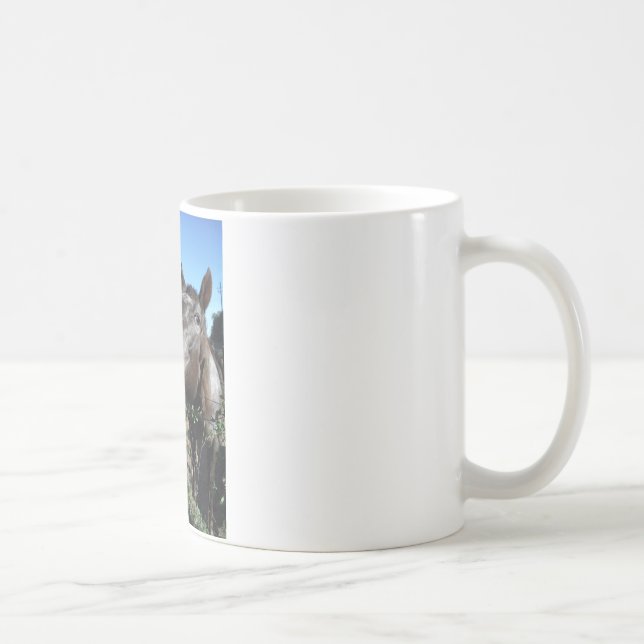 Mug Drôle Cheval brun visage (Droite)
