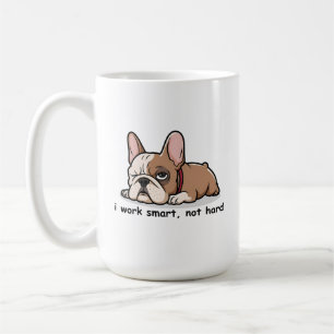 Mug Drôle Chien À Feu Français, Je Travaille Intellige