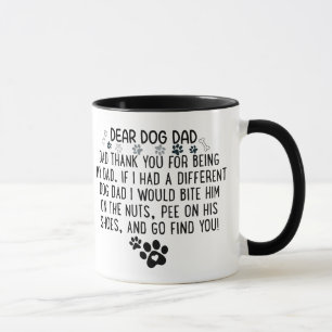 Mug Drôle chien levers - cher chien papa merci d'être