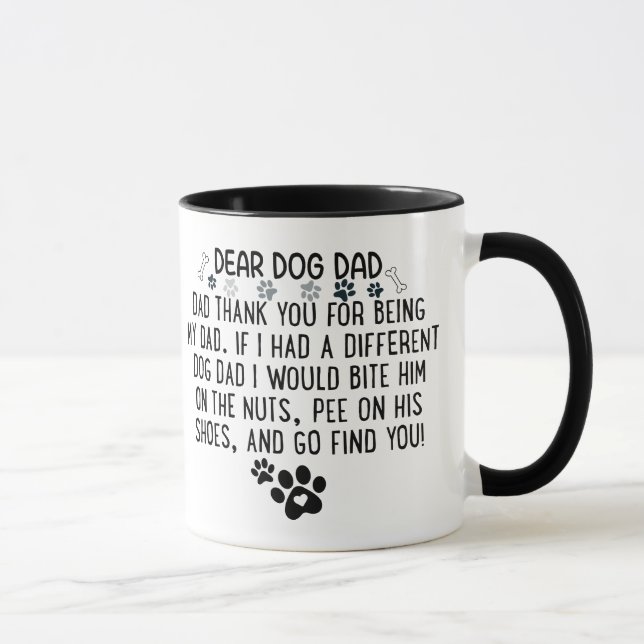 Mug Drôle chien levers - cher chien papa merci d'être (Droite)
