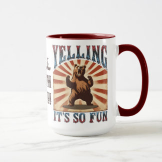 Mug Drôle cirque vintage en colère ourson hurler est a