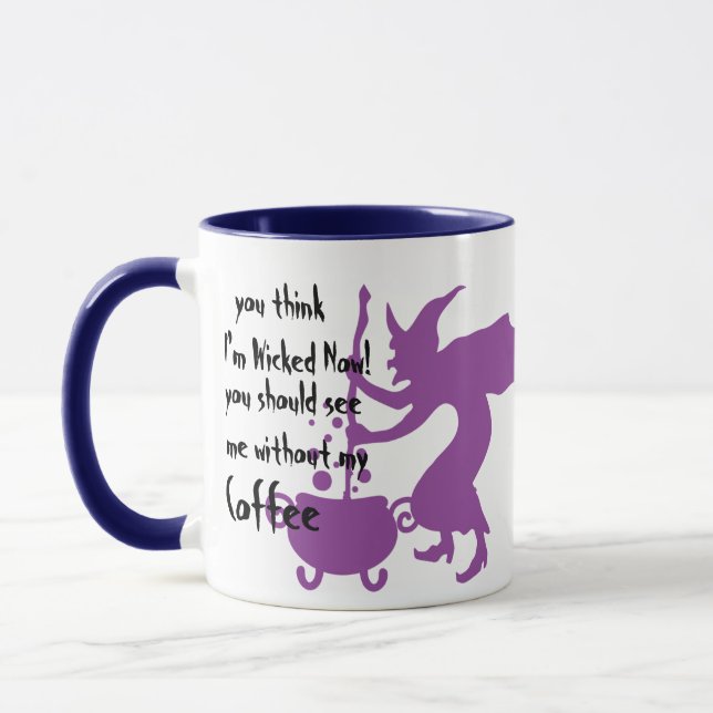 Mug Drôle Citations Halloween mauvais Humour de sorciè (Gauche)