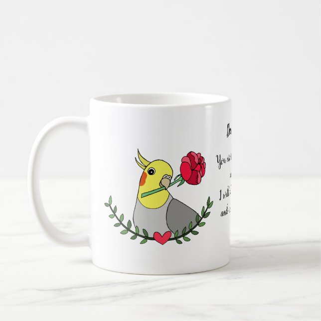 Mug Drôle Cockatiel Maman Cadeau Oiseau Amant Nom pers (Gauche)