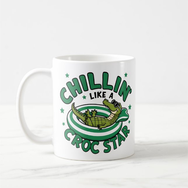 Mug Drôle corocdile dessin animé croc été (Gauche)