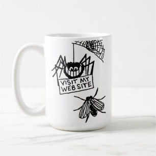 Mug Drôle d'araignée dit visiter mon site Web Cartoon