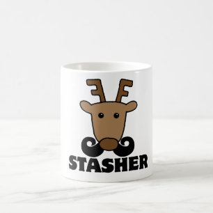 Mug drôle dasher stasher mustache rennes