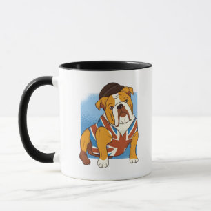 Mug Drôle de Bouledogue Britannique Drapeau Anglais Pa