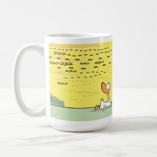 Mug Drôle de canards volants dans la bouillie de café (Gauche)