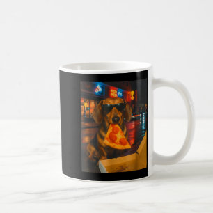 Mug Drôle de dachshund cool avec une tranche de pizza