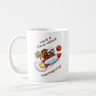 Mug Drôle de dindon de l'espace pour Thanksgiving