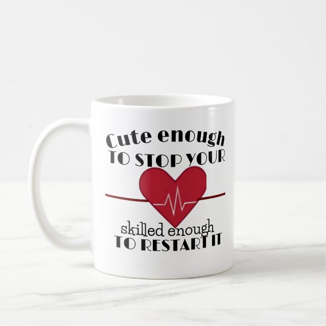 Mug Drôle de dire le cardiologue de la Saint Valentin (Gauche)