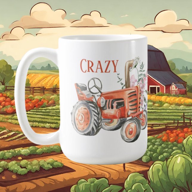 Mug drôle de femme de tracteur (Créateur téléchargé)