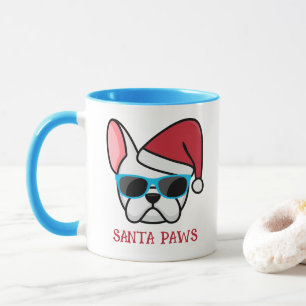 Mug Drôle de Frenchie Santa Paws Noël