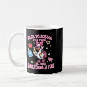 Mug Drôle de rentrée scolaire Oie Très bien tout va bi