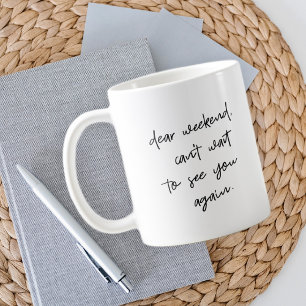 Mug Drôle de script noir et blanc moderne