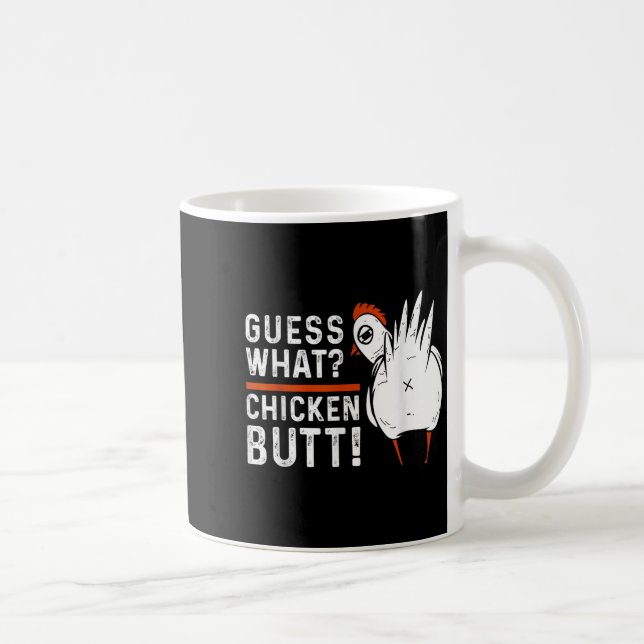 Mug Drôle Devinez What_ Beurre De Poulet ! Design blan (Droite)