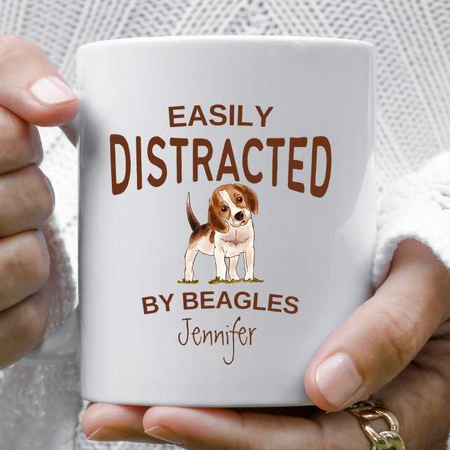 Mug Drôle distrait par les Beagles Personnalisé (Créateur téléchargé)