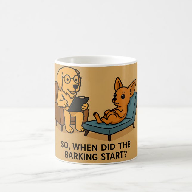 Mug Drôle Dog Therapist Dessin (Centre)