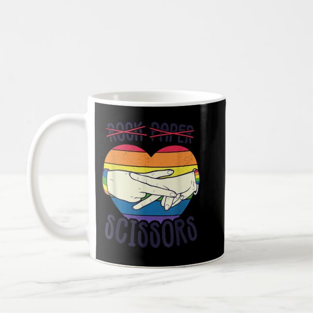 Mug Drôle Drôle Lesbienne Pride Drapeau Rock Ciseaux d (Gauche)