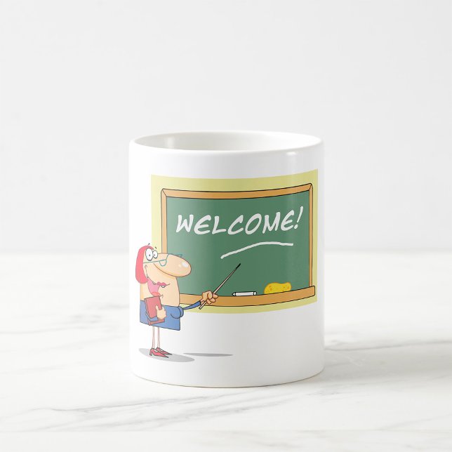 Mug Drôle enseignant de dessin animé Bienvenue à l'éco (Créateur téléchargé)