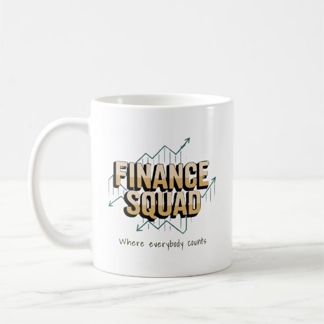 Mug drôle Équipe de finance personnalisée (Gauche)