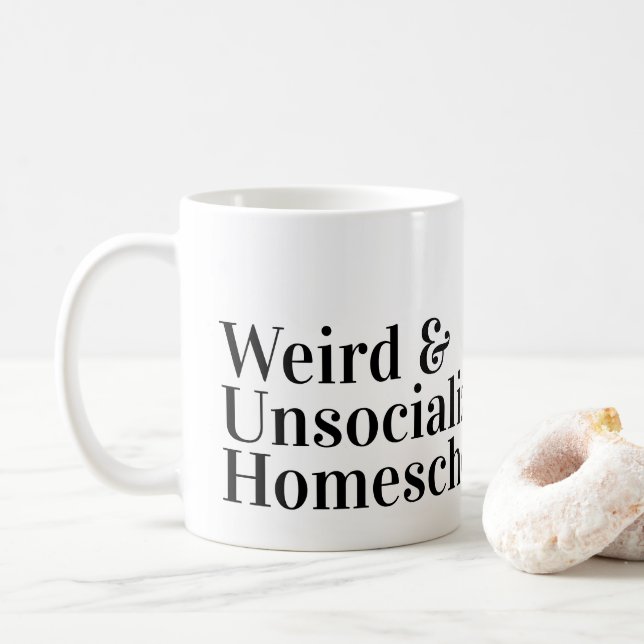 Mug Drôle étrange et non socialisé à l'école familiale (Avec donut)