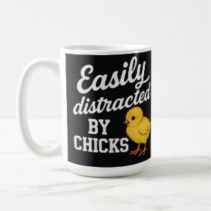 Mug Drôle "Facilement Distrait Par Les Poules" Humo Sa