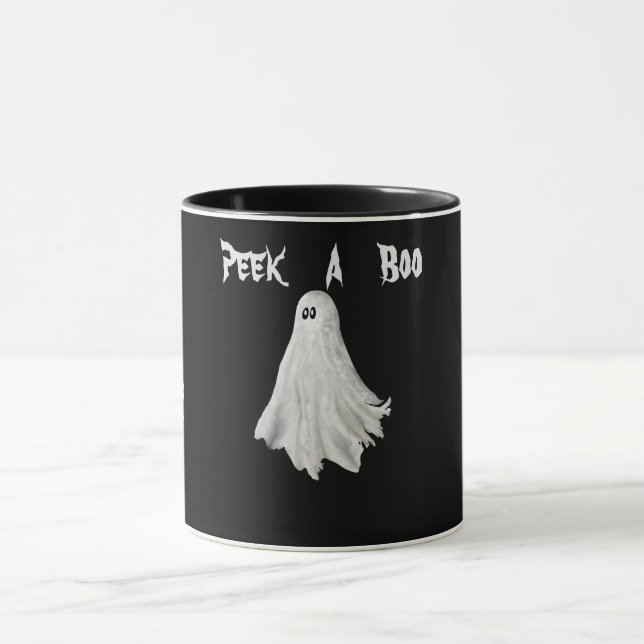 Mug Drôle Fantôme D'Halloween Dessin Passé (Centre)