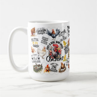 Mug Drôle Fille Aime Poulets Mug, Poulets Adulte Cadea