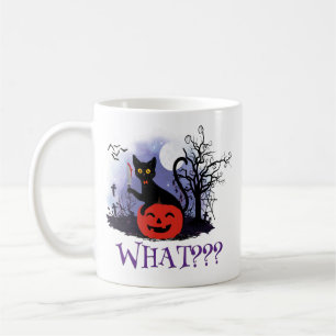 Mug Drôle Halloween Bewitched Chat noir Quoi?