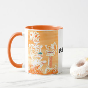 Mug Drôle Halloween Thé Skele ton Bat Crazy Coupe
