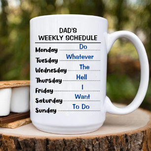 Mug Drôle horaire hebdomadaire Cotravailleur Retraite
