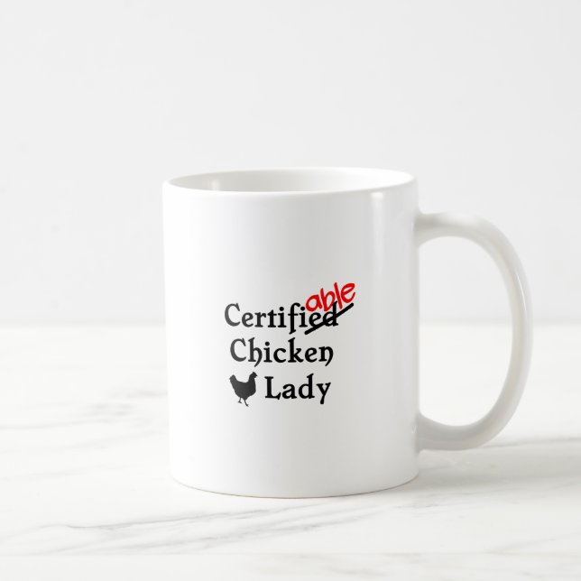 Mug Drôle Humour Certifiable Crazy Poule Lady Cadeau (Droite)