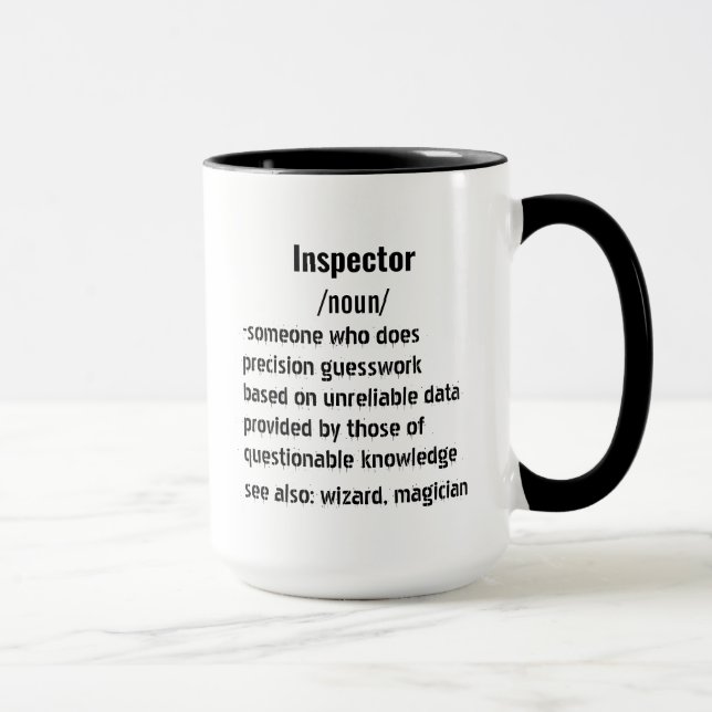 Mug drôle Inspecteur Définition cadeaux pour hommes fe (Droite)