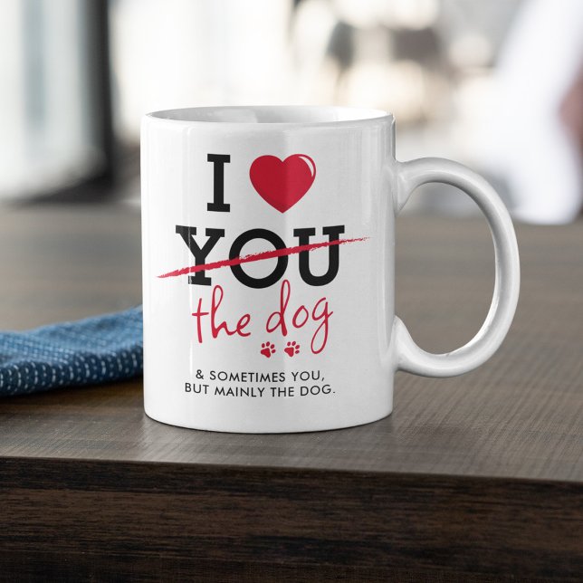Mug Drôle J'Aime Le Chien Valentines (Créateur téléchargé)